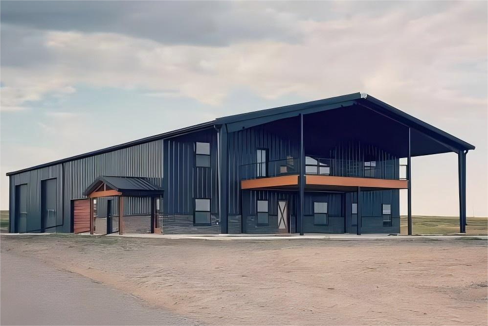 Hybrid Steel Warehouse with Office and Covered Area for Industrial & Residential Use - Image 3